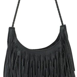Vintage Fringe Hobo Bags for Women Vegan Leather Tassel Crossbody Bag Western Hi